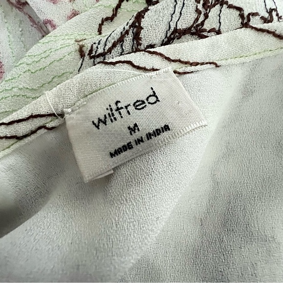 Aritzia Wilfred Lelaina Mini Dress Mauve Mousse Java Embroidered Floral Flounce - Picture 8 of 15